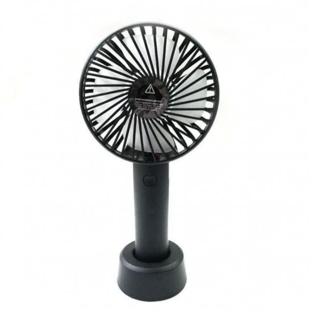Портативный ручной вентилятор Mini Fan SS-2 с аккумулятором и подставкой Черный