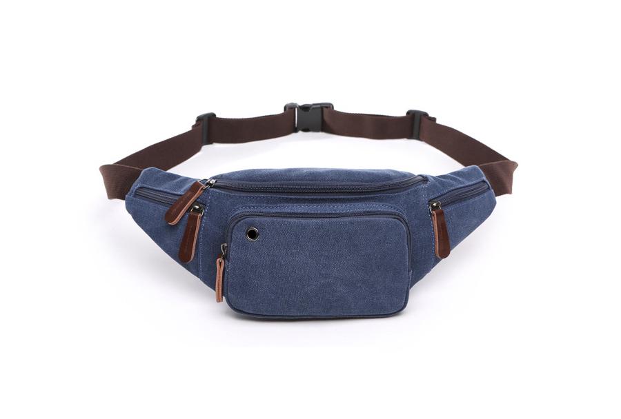 Сумка на пояс мужская Vintage leather Синий (ban-001)