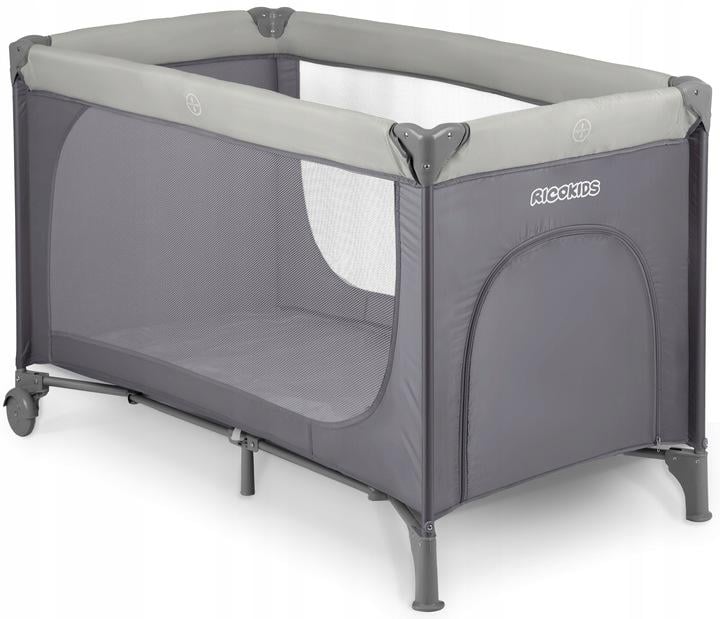 Ліжко-манеж дитяче Ricokids RK-240 з транспортною сумкою 125х65х78 см Світло-cірий