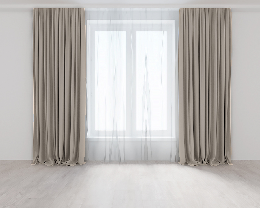 Комплект штор Lux Portiery микровелюр 300x275 см 2 шт. Бежево-розовый (AV89695)
