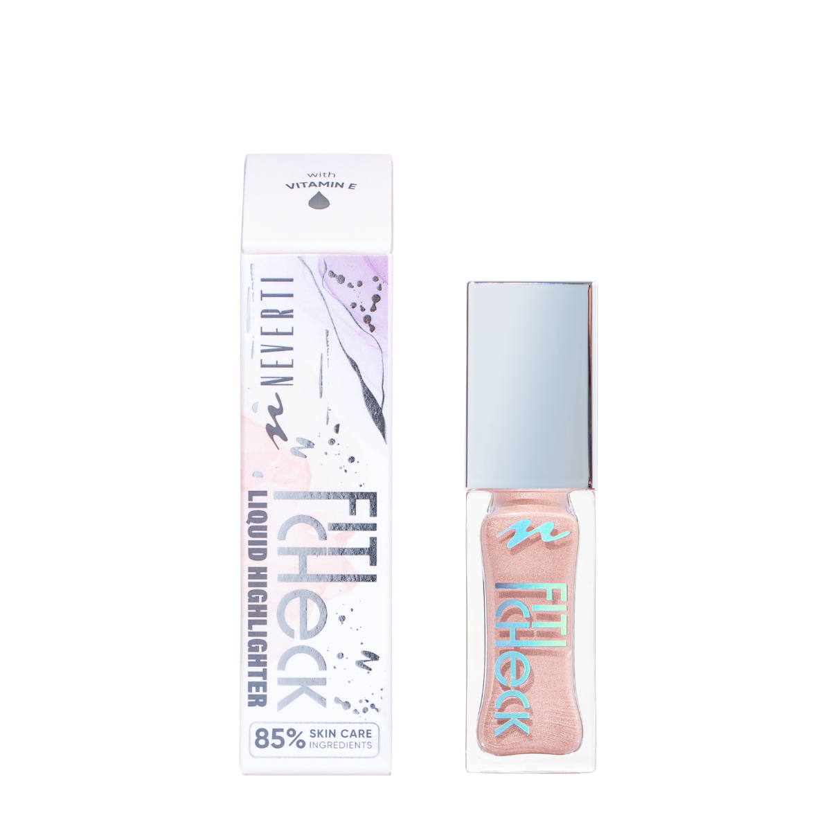 Хайлайтер для обличчя рідкий Neverti Fit Check 002 Rosy Glow Світло-рожевий