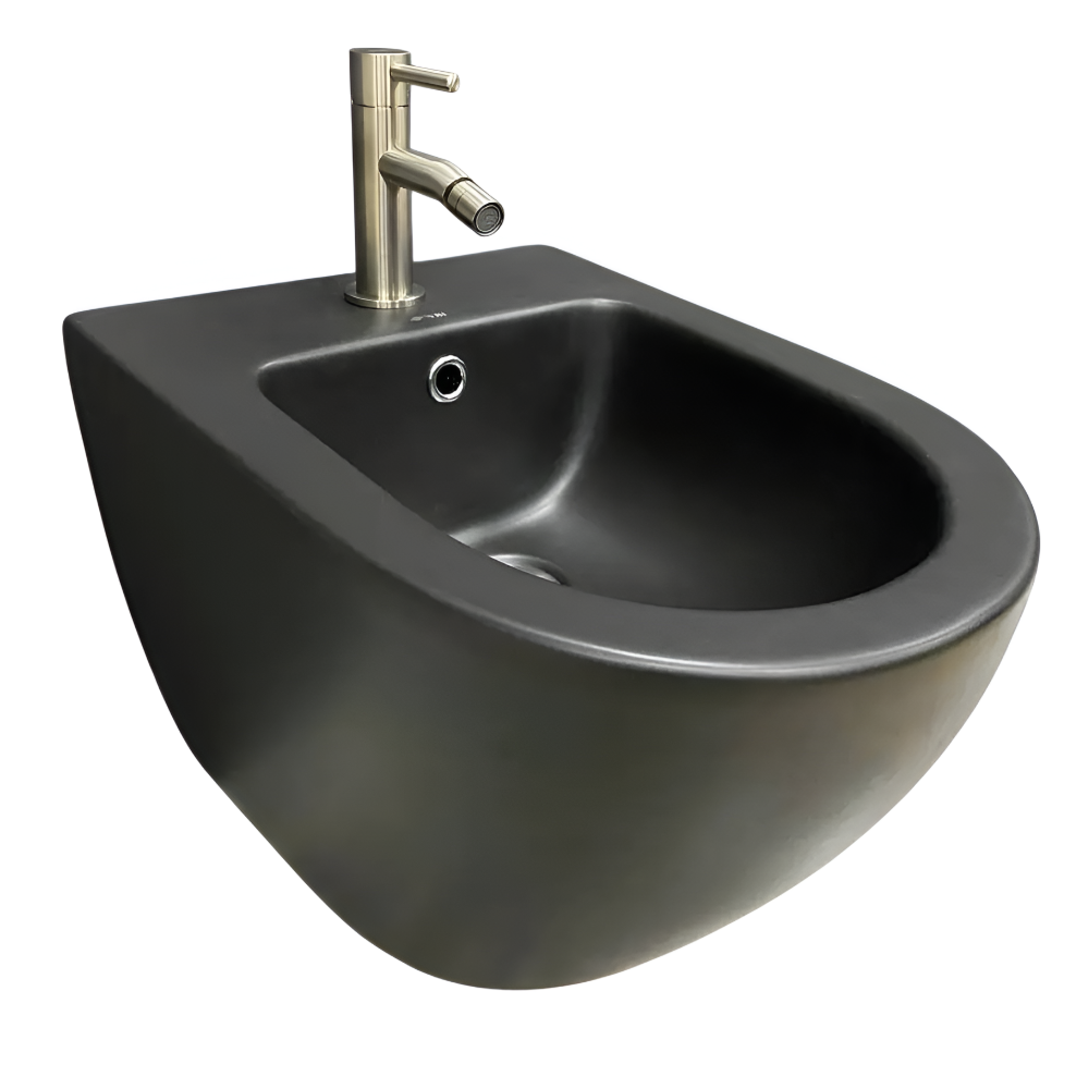 Биде подвесное VBI Vulcano округлое 490x365 мм Черный матовый (RM-VBI-020413)