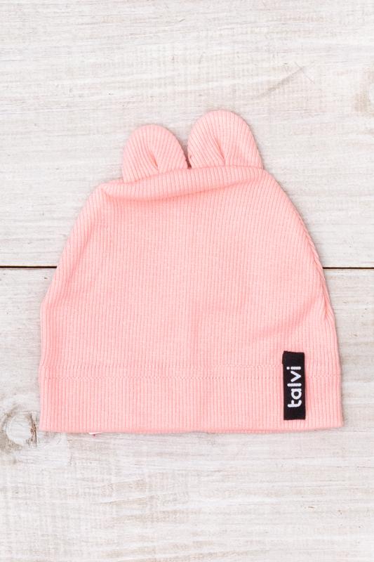 Шапка демісезонна однотонна для дівчинки Носи Своє з вушками р. 44/48 Персиковий (14811)