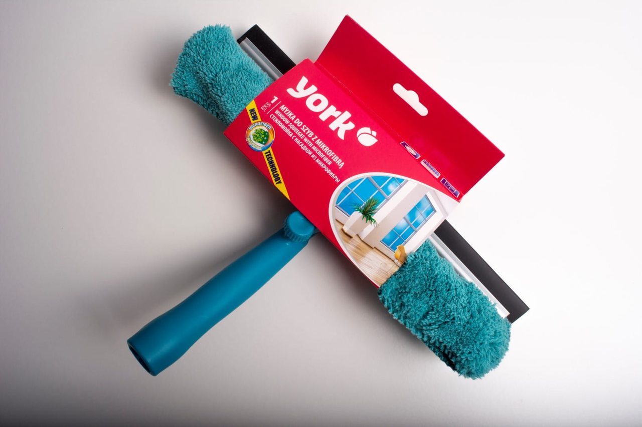 Швабра для вікон та згону води York з мікрофіброю 32 см Бірюзовий