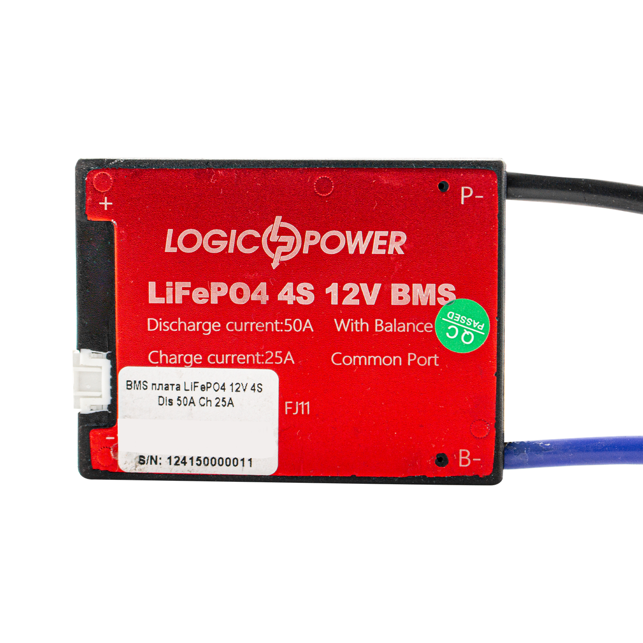 Плата BMS LiFePO4 12V 4S Dis 50A Ch 25A