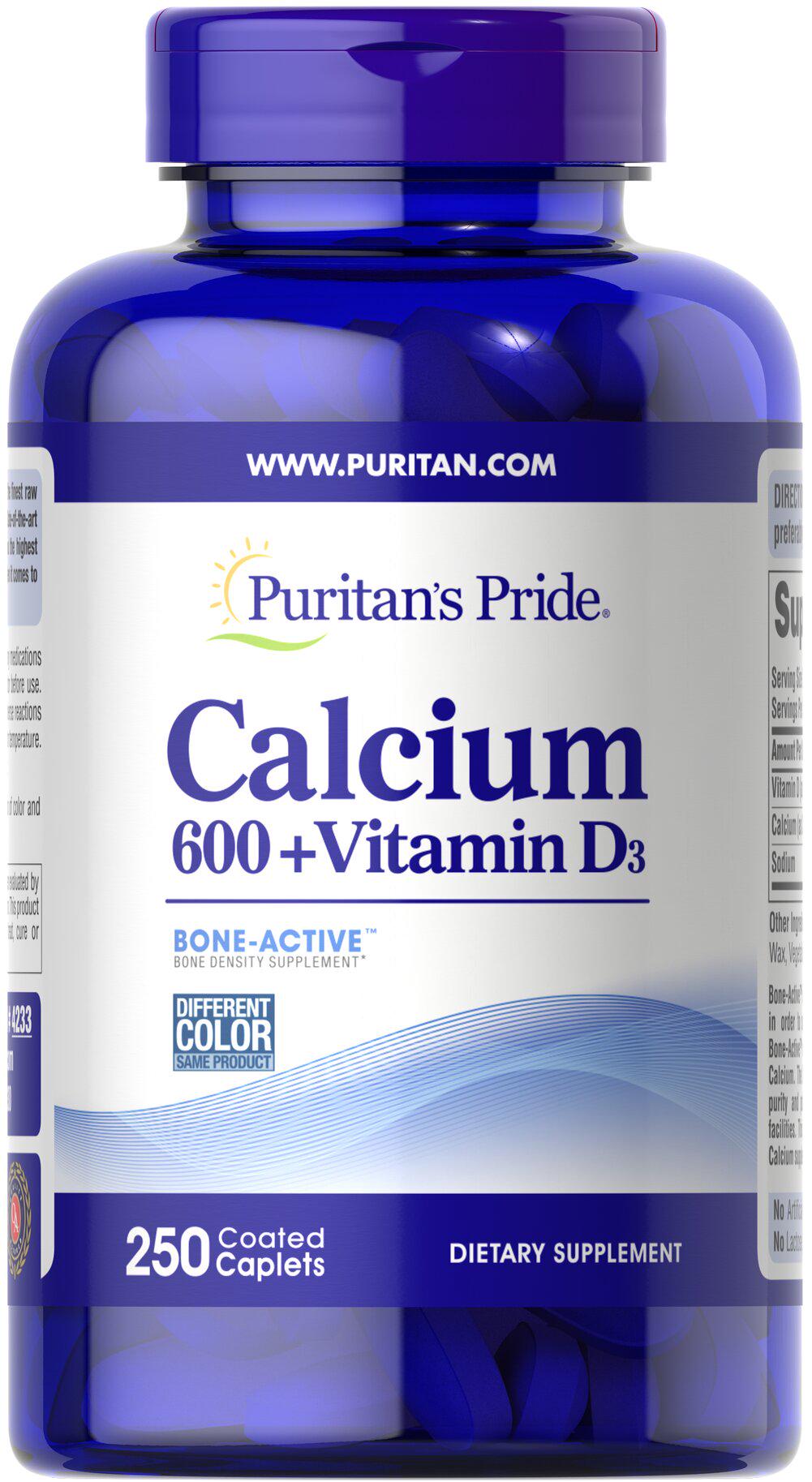 Микроэлемент Кальций Puritan's Pride Calcium Carbonate 600 мг + Vitamin D 250 Caps