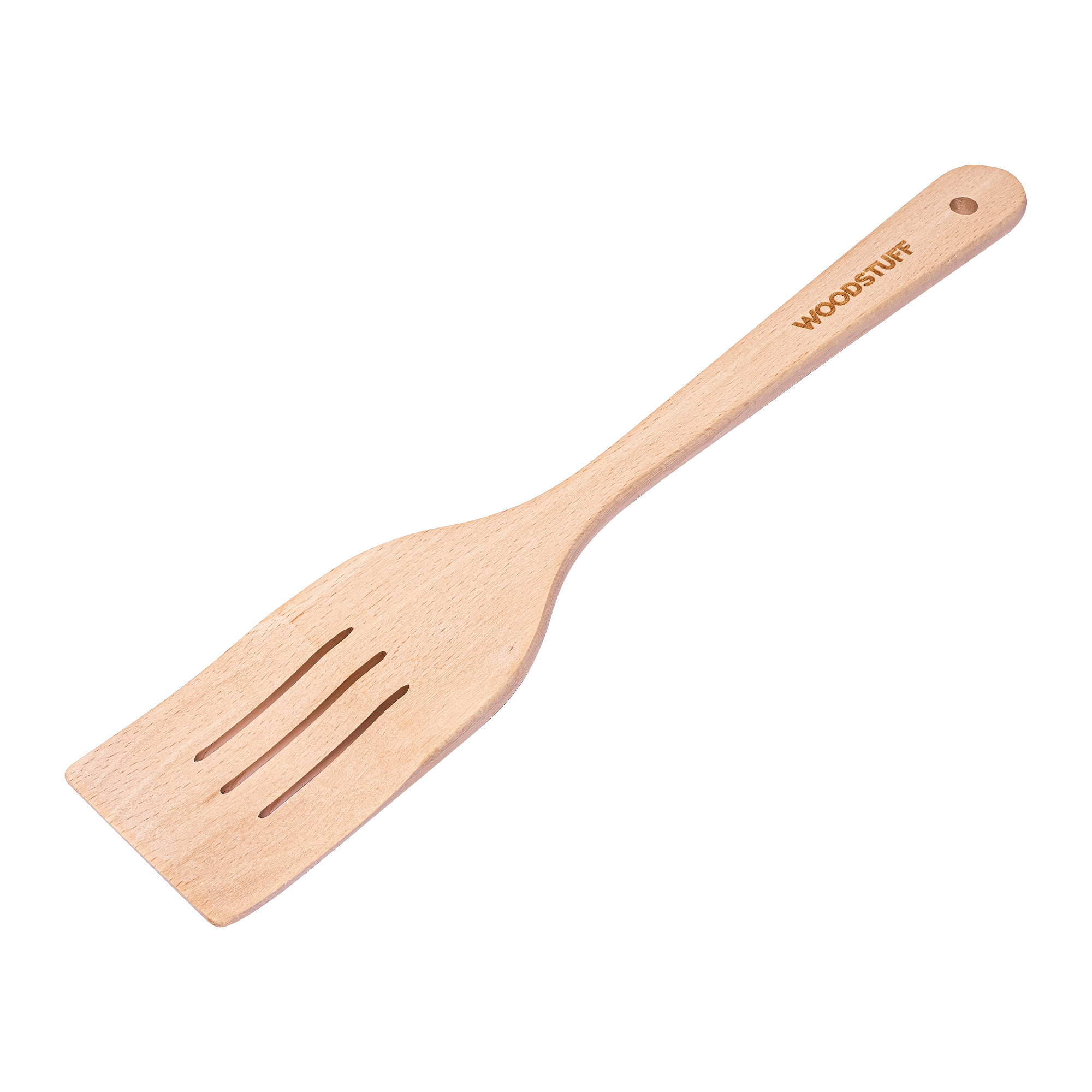 Лопатка кухонна букова з прорізами Woodstuff 30х5,5 см (wds_0145)