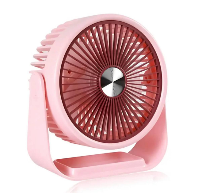 Вентилятор настільний FanFan ZB124A 5 Вт акумуляторний 3 швидкості 5 лопатей Рожевий (ML-04504)
