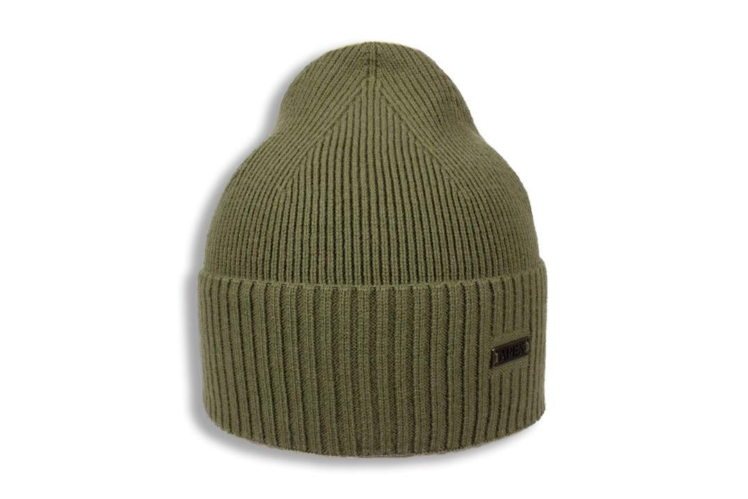 Шапка молодежная Apex АРКТИК кашемировая с отворотом утепленная флисом one size Фисташковый (282222)