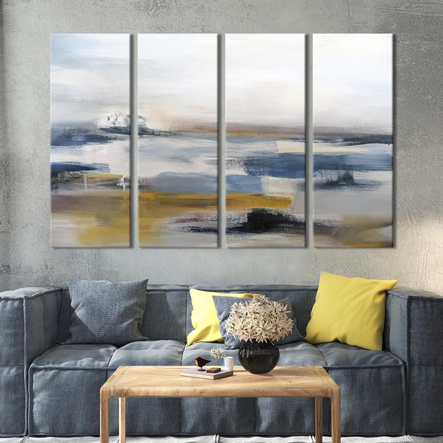 Картина модульная из 4 частей Синий абстрактный горизонт M 89x53 см (35-41)