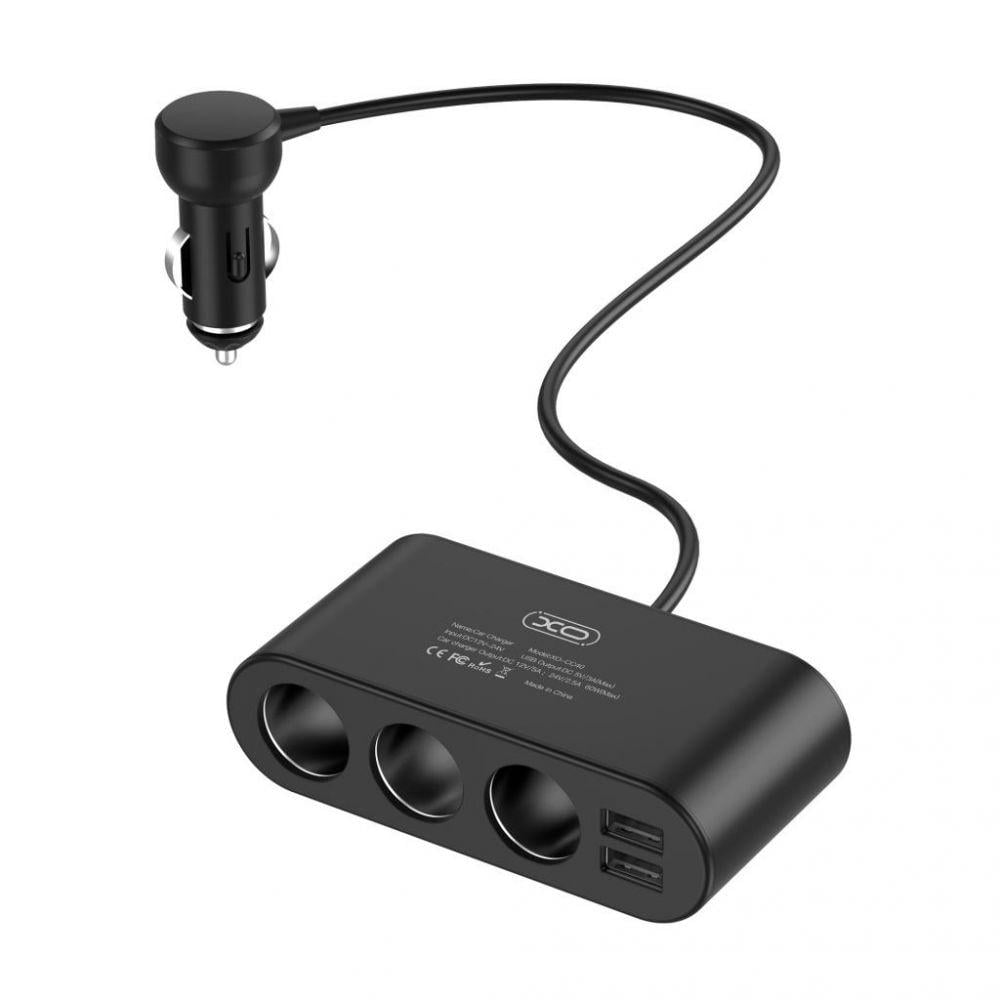 Зарядное устройство автомобильное Xo CC40 5в1 2USB/6A/60W Black