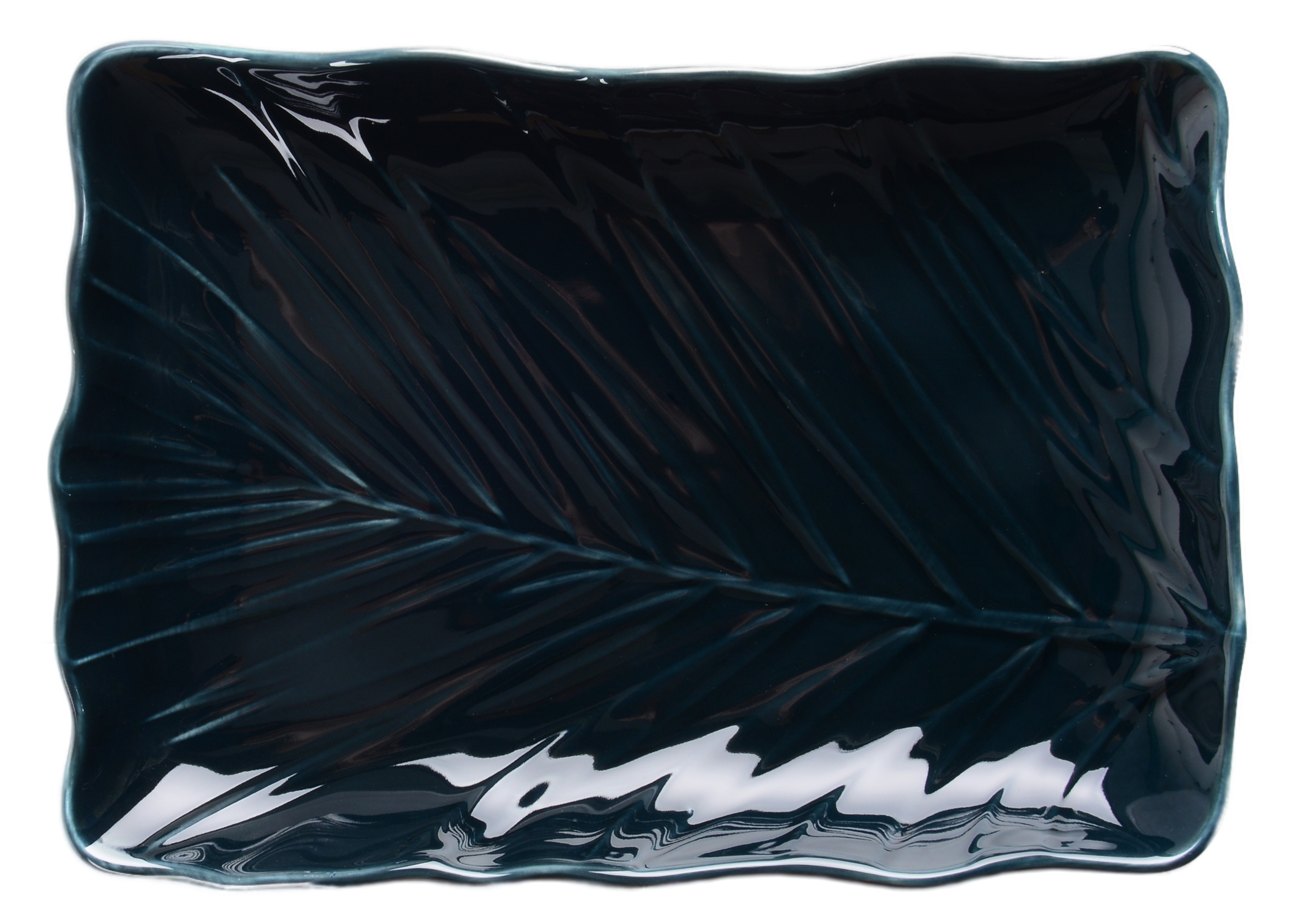 Блюдо фарфоровое Limited Edition Leaf Black прямоугольное 24,5х17 см (B010786)