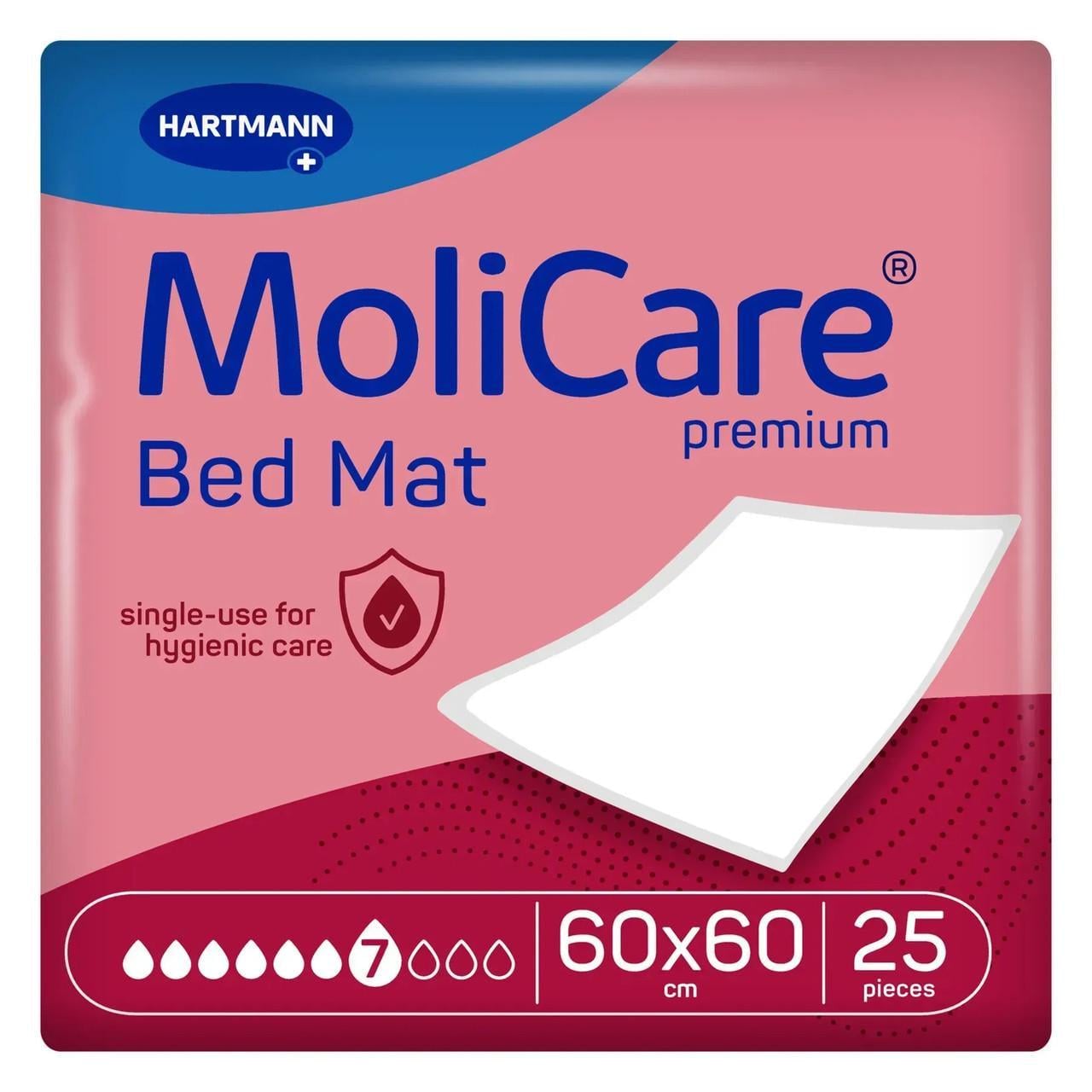 Пеленка поглощающая гигиеническая MoliCare Premium Bed Mat 7 капель 60x60 см 25 шт. (000035805)