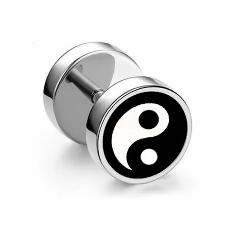 Сережки-штанги інь-янь із титанової сталі 1 шт. (1310202339)