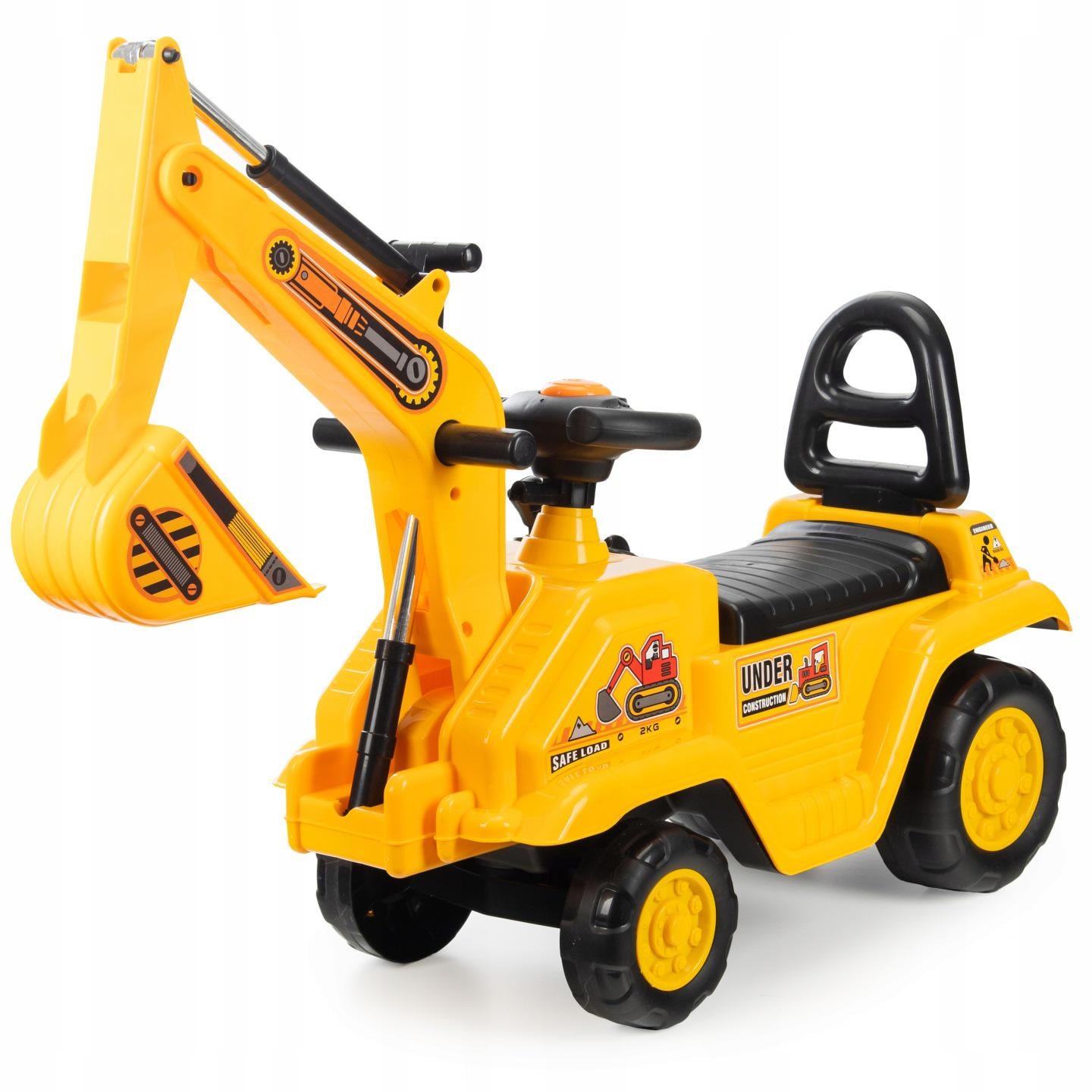 Машинка-каталка детская Coil C0453 3в1 ходунки/экскаватор/горшок со звуковыми эффектами Желтый (C0453)