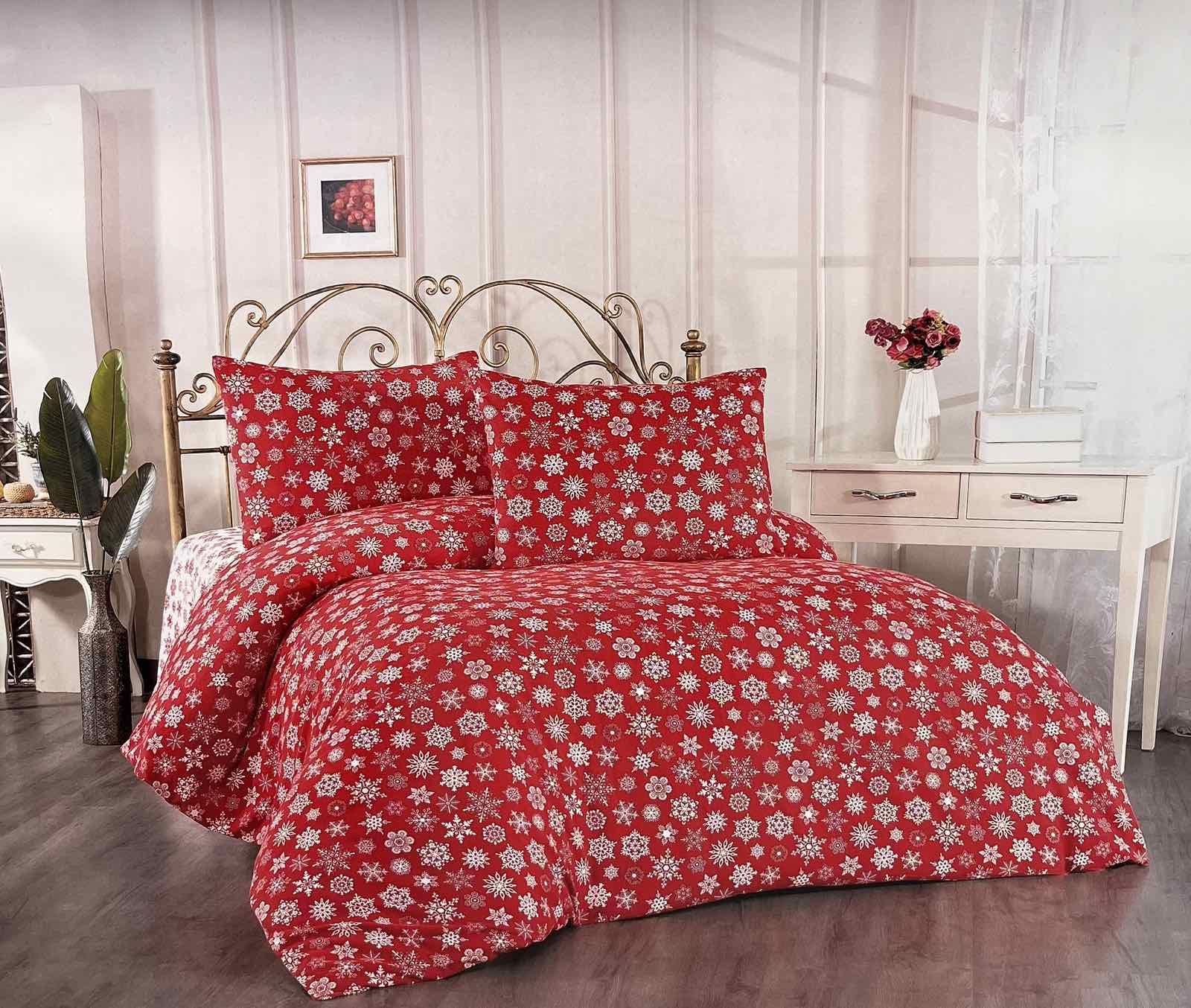 Комплект постельного белья Belizza Draw фланель семейный Red (CN29099)