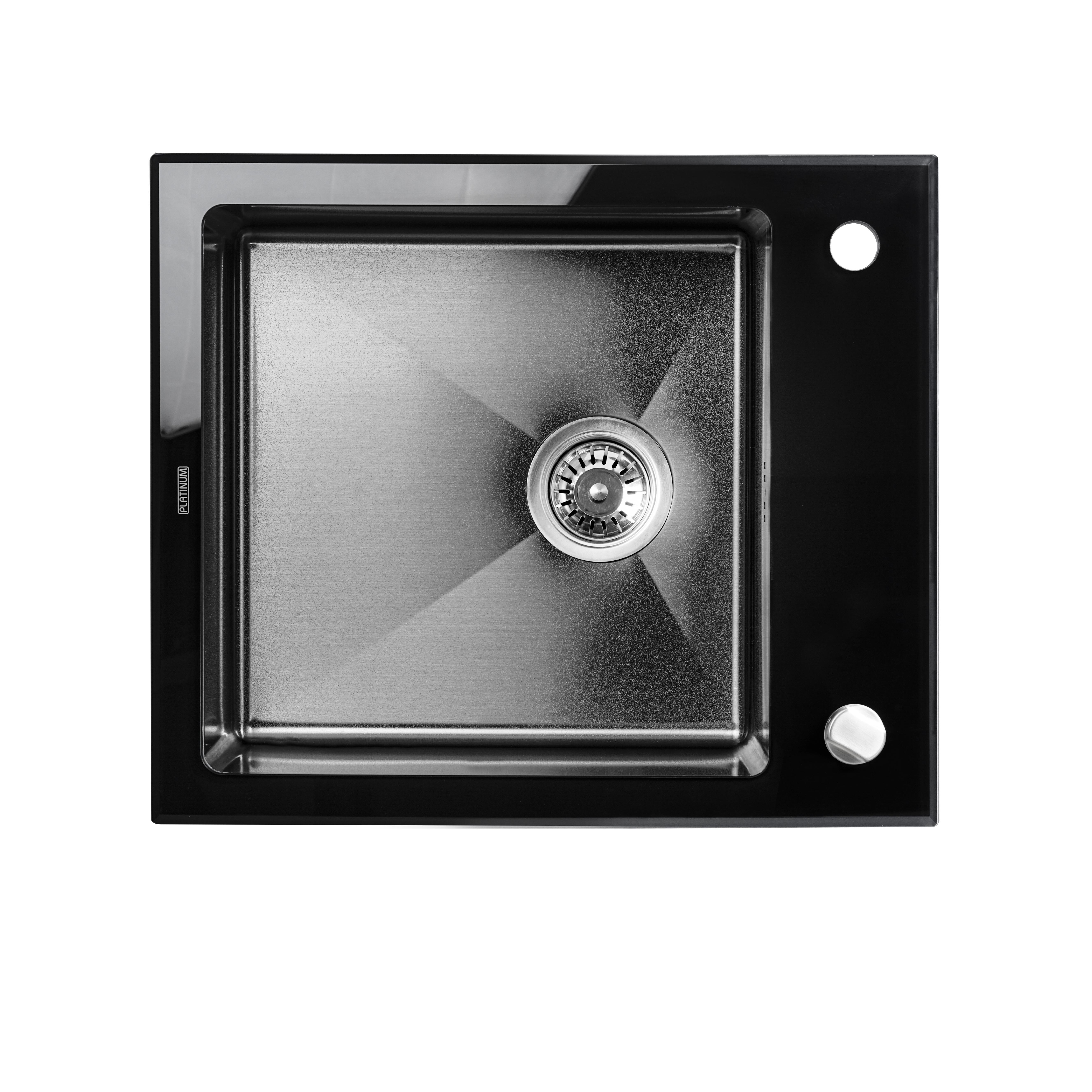 Кухонная мойка Platinum PVD GLASS 600х510х200 мм Black (000034805)