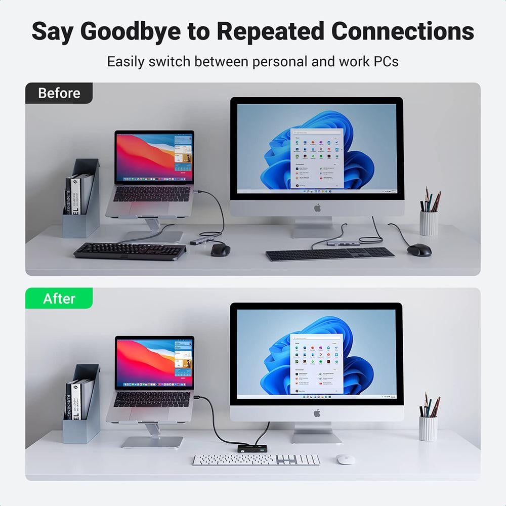 Комутатор USB кабелів UGREEN US216 2 In 4 Out USB 2,0 Sharing Switch Box Black (30767) - фото 5 Комутатор USB кабелів UGREEN US216 2 In 4 Out USB 2,0 Sharing Switch Box Black (30767) - фото 5