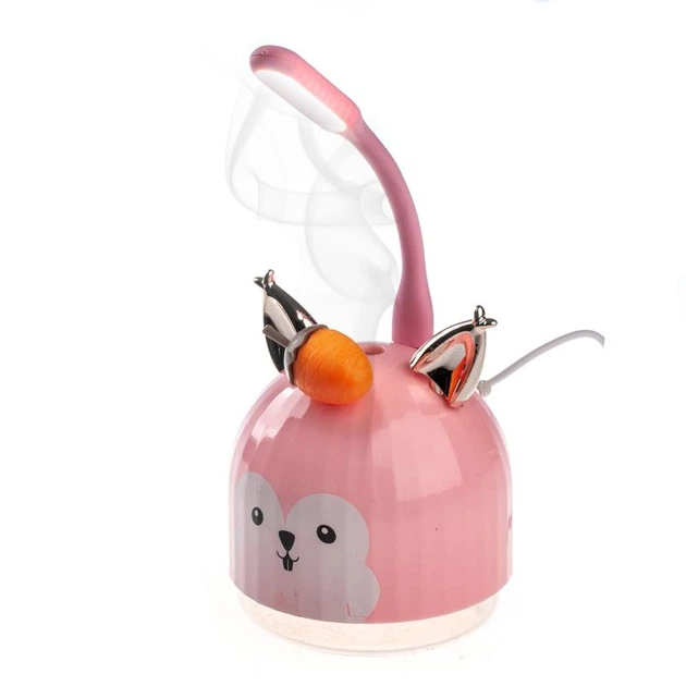 Зволожувач повітря Лисичка з шишкою USB з LED підсвічуванням (NJ-006 pink)