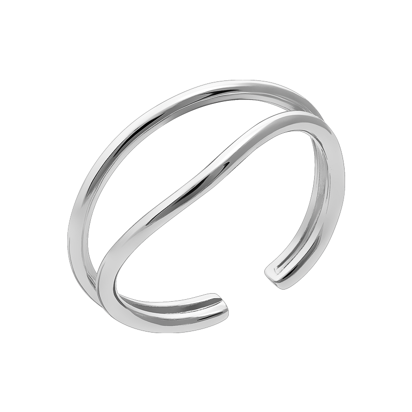 Кольцо серебряное разомкнутое фаланговое без камней р. 18