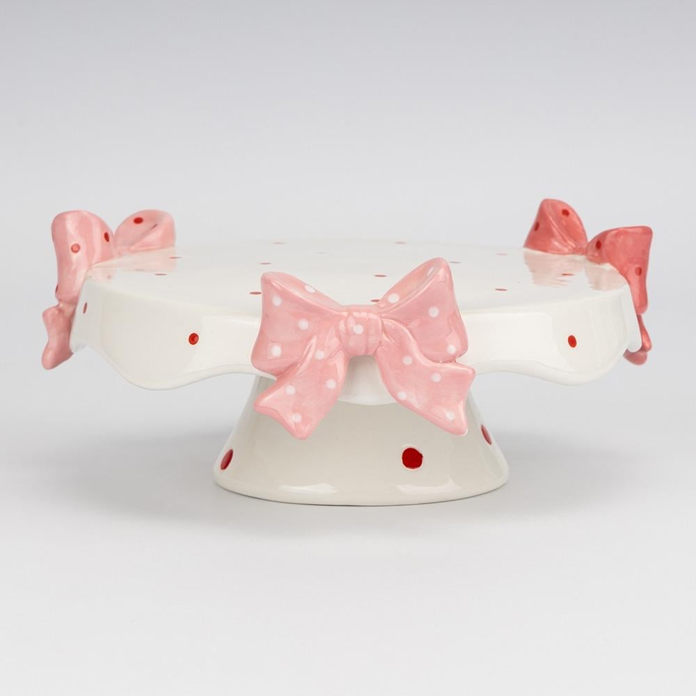 Тортовница керамическая Бантики 20 см (6037-017) - фото 1 Тортовница керамическая Бантики 20 см (6037-017) - фото 1