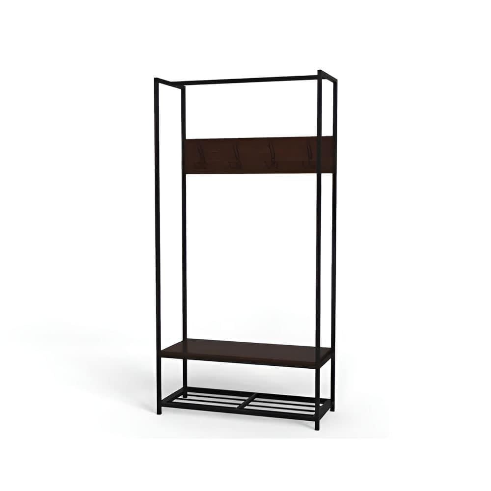 Вешалка модульная напольная Ferrum-decor Трелис 13 ДСП 16 мм 180x90x38 см Черный/Венге (FRD-105520) Вешалка модульная напольная Ferrum-decor Трелис 13 ДСП 16 мм 180x90x38 см Черный/Венге (FRD-105520)