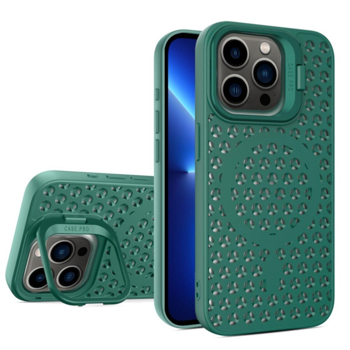 Противоударный чехол с подставкой Cosmic Grater Stand for Apple iPhone 13 Pro Dark Green