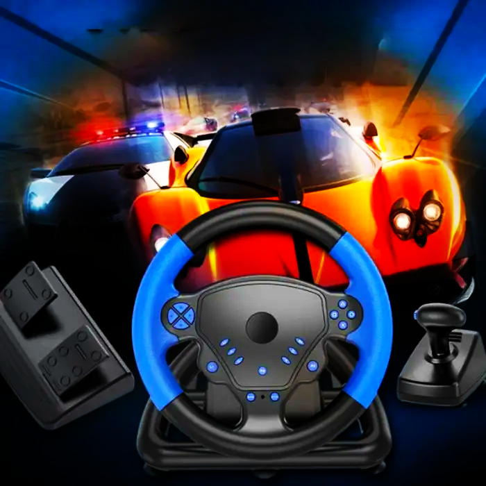 Ігрове кермо з коробкою передач педалями газу та гальма (23572059) - фото 10