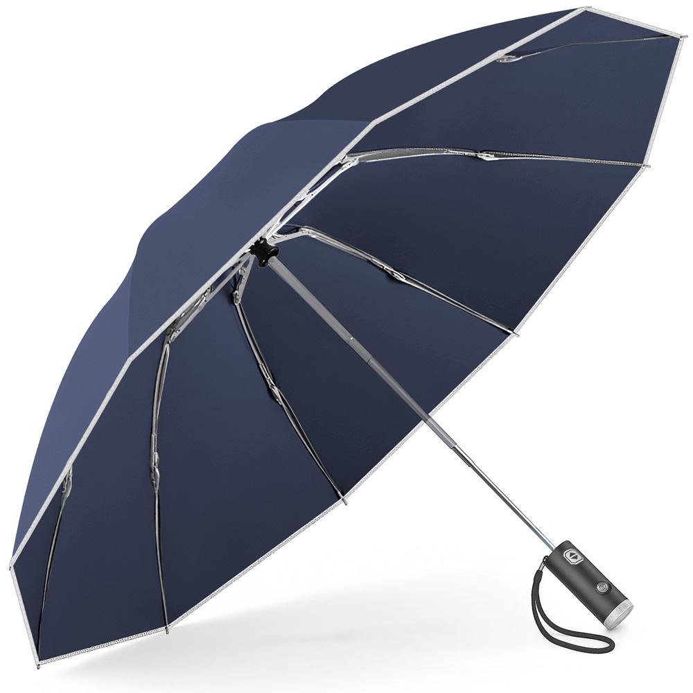 Зонтик c фонариком автоматический LOSSO Ray 105 см Синий (522473749 )