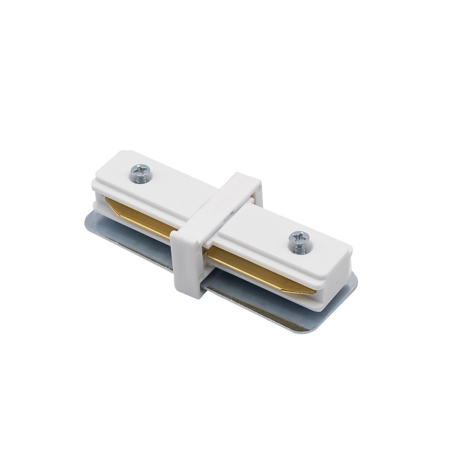 Коннектор линейный Prolum для трековой системы М27 Белый (29505841) Коннектор линейный Prolum для трековой системы М27 Белый (29505841)