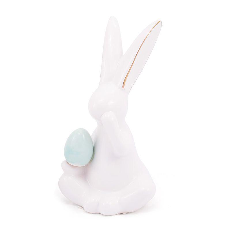 Сувенир BonaDi Кролик с яйцом 14 см Белый с голубым (733-224)