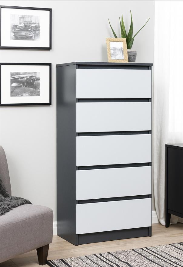 Комод Мастер Форм Брайт телескопические направляющие 500х376х1170 мм Антрацитовый/Белый (20162) - фото 3 Комод Мастер Форм Брайт телескопические направляющие 500х376х1170 мм Антрацитовый/Белый (20162) - фото 3