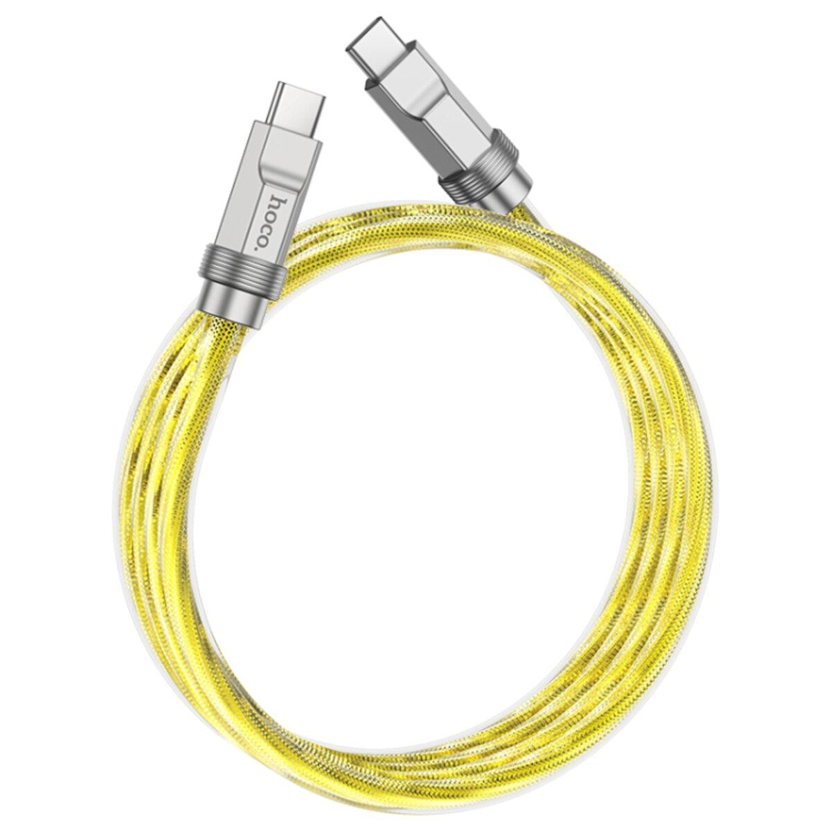 Кабель Hoco U113 Type-C to Type-C Solid 1,2 m 100W 3A Gold - фото 3 Кабель Hoco U113 Type-C to Type-C Solid 1,2 m 100W 3A Gold - фото 3