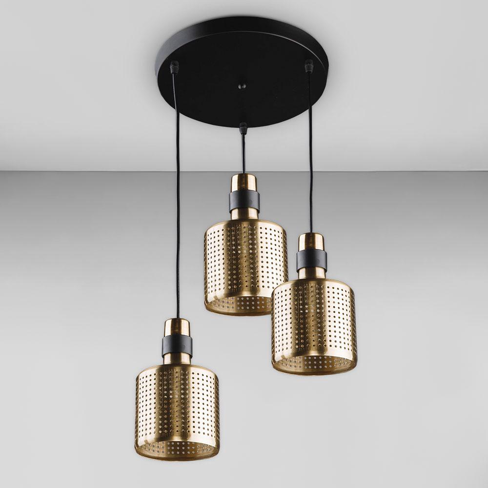 Люстра подвесная Light House DL-18549/3 Черный/Латунь