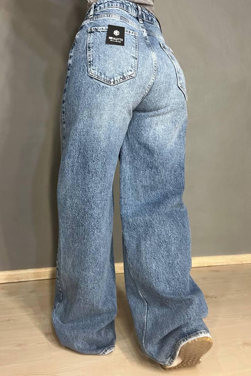 Джинси жіночі Mikaletta 13475 WIDE LEG jeans палаццо широкі від стегна висока посадка р. 29 Світло-синій (3872) - фото 2