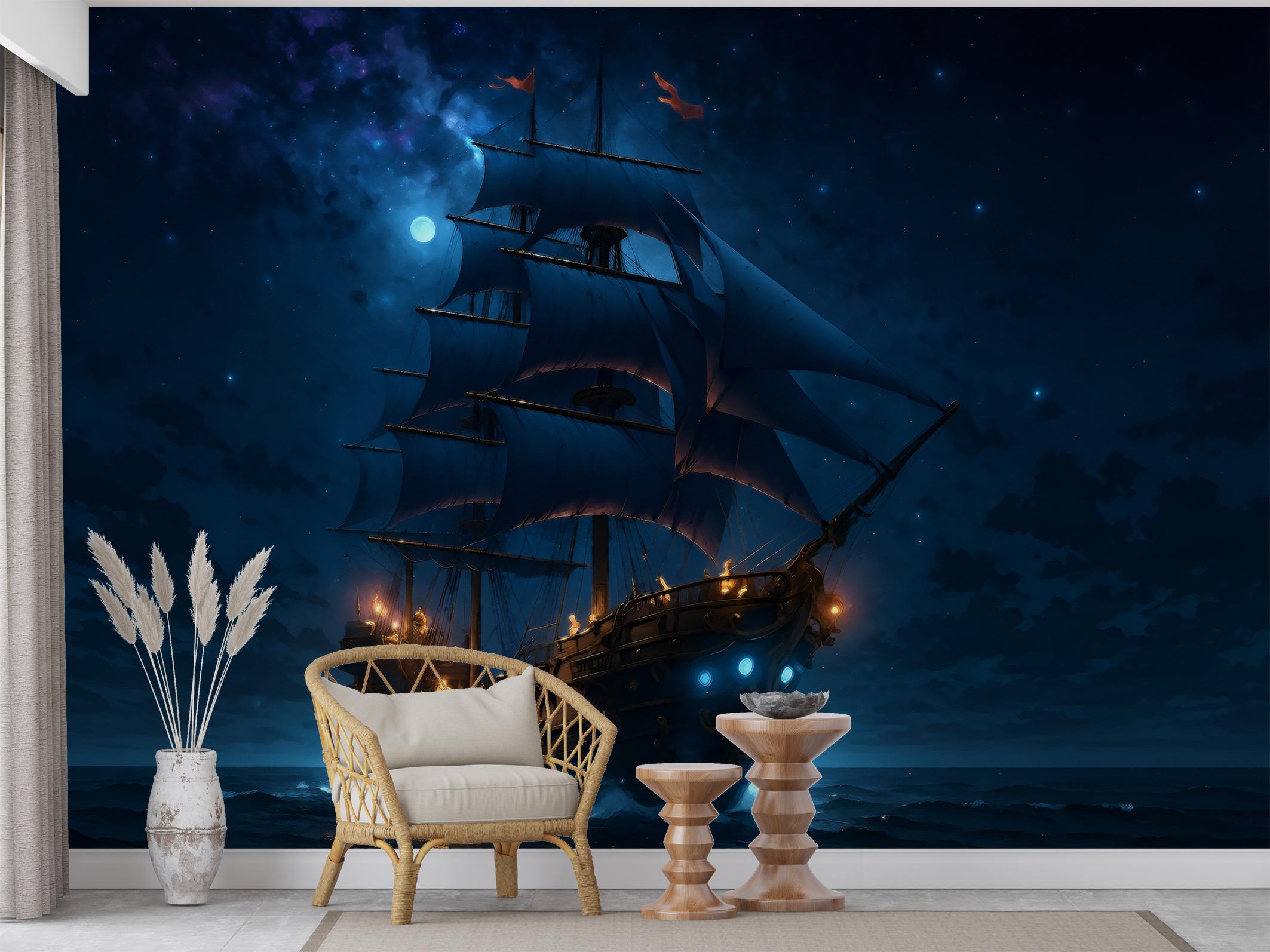 Фотообои флизелиновые Upstream Корабль в лунную ночь 180х120 см (SPF-162/2) - фото 8 Фотообои флизелиновые Upstream Корабль в лунную ночь 180х120 см (SPF-162/2) - фото 8