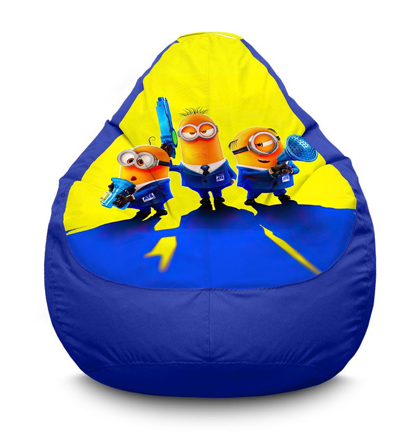 Кресло-мешок iPuff Despicable Me 4 Minions agents оксфорд XXXL 100х135 см Синий (113693-2)