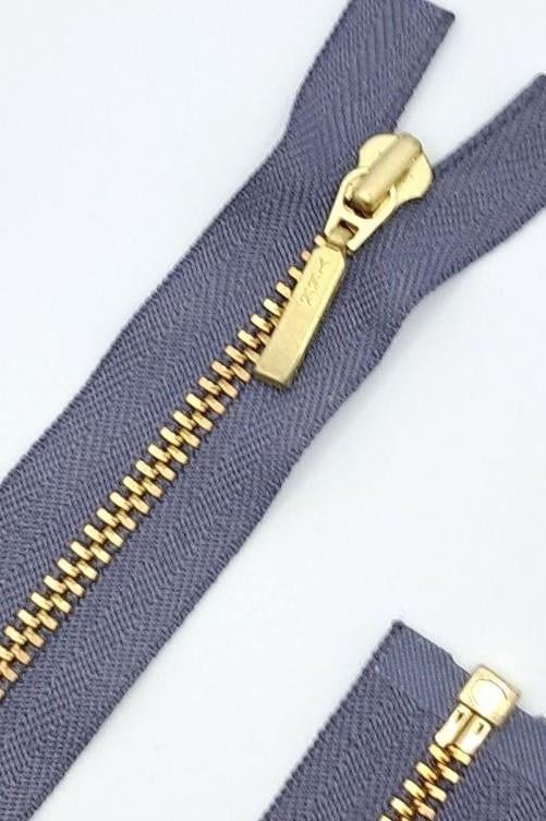 Молния YKK металлическая тип 4 65 см 1 бегунок Синий/Золото (2288232387)