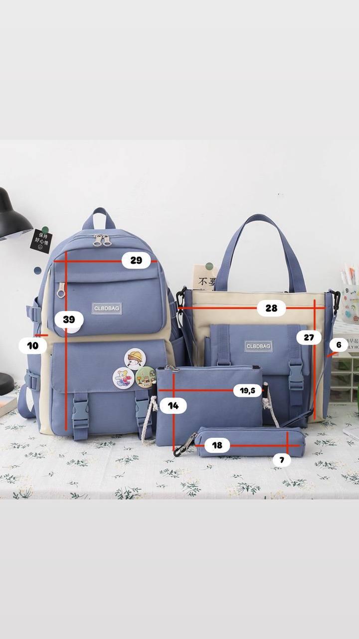 Комлект шкільний рюкзак/сумка/клатч/брелок Блакитний (27795675) - фото 5 Комлект шкільний рюкзак/сумка/клатч/брелок Блакитний (27795675) - фото 5