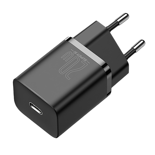 Блок питания BASEUS для быстрой зарядки Type-C 20W Super Silicone PD Charger Black (CCSUP-B01)