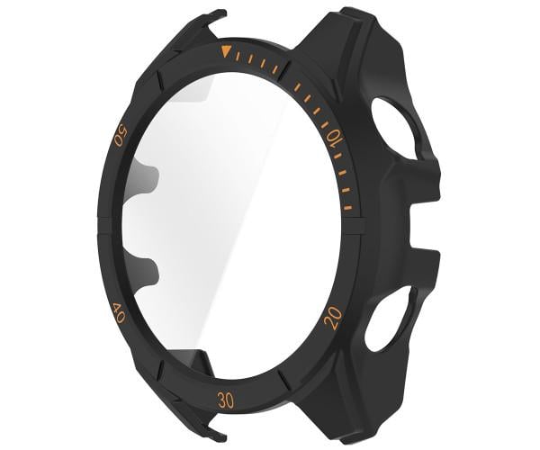 Чехол защитный Armor для Garmin Venu 8 с защитой на экран 47 мм Черный с желтым