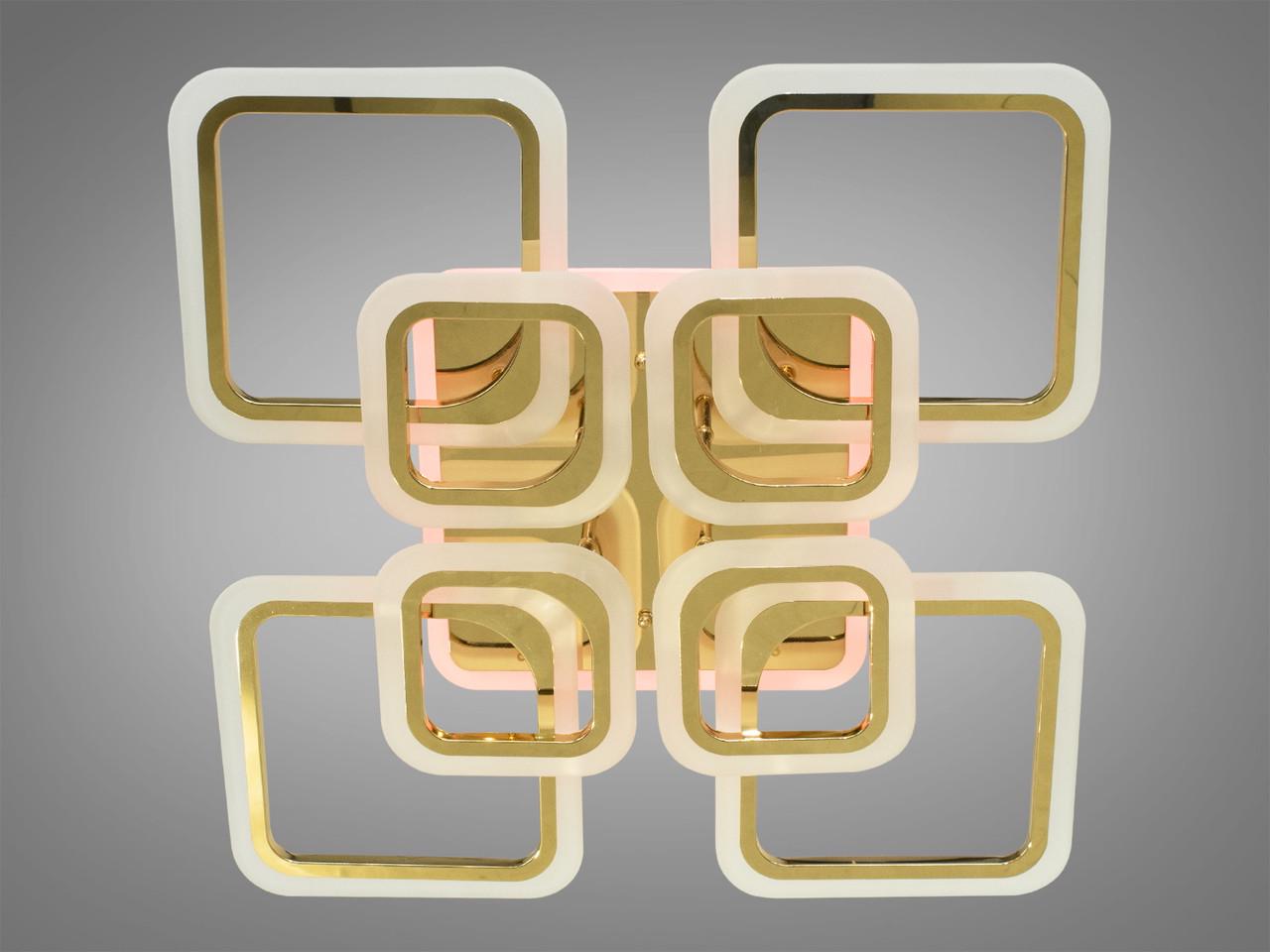 Люстра светодиодная с пультом и подсветкой для гостиной A8060-4+4G-LS 145W на 20 кв.м Золотой (1436485301) Люстра светодиодная с пультом и подсветкой для гостиной A8060-4+4G-LS 145W на 20 кв.м Золотой (1436485301)