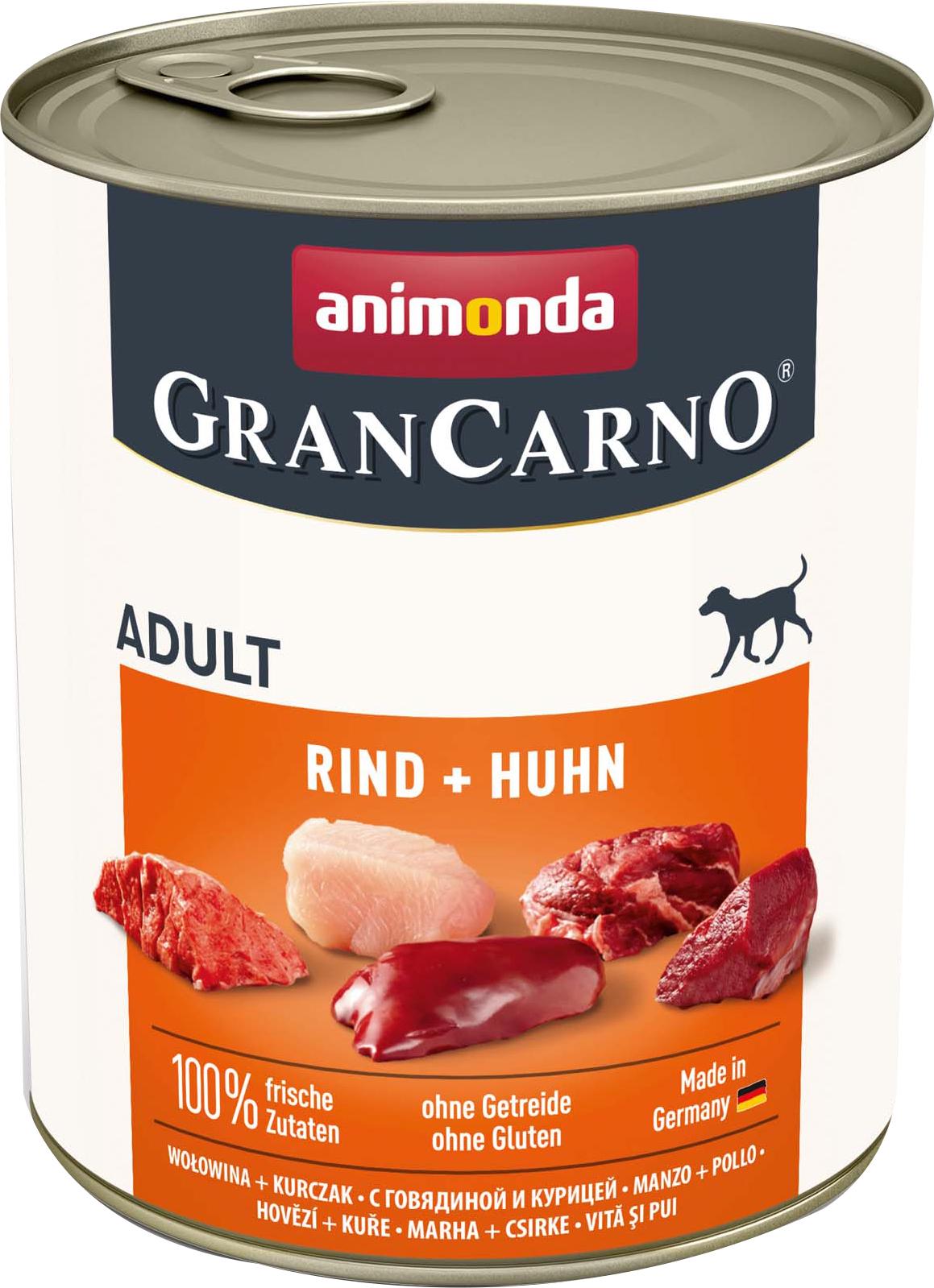 Корм влажный для собак Animonda GranCarno Beef/Chicken с говядиной и курицей 800 г (4017721827416)