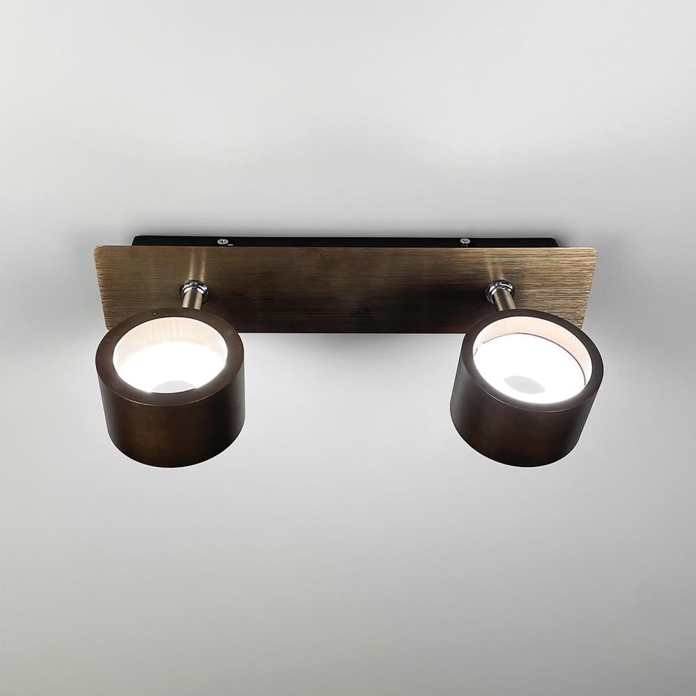 Бра светодиодное с двумя регулируемыми точками света 32х17 см Коричневый (8243/2 Coffee)