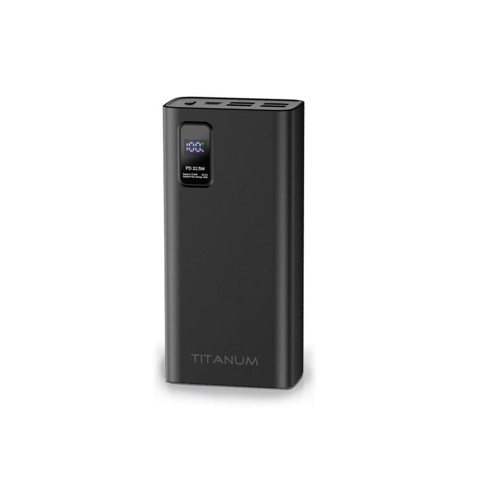Павербанк TITANUM TPB-728S 22.5W QC+PD чорний 30000mAh
