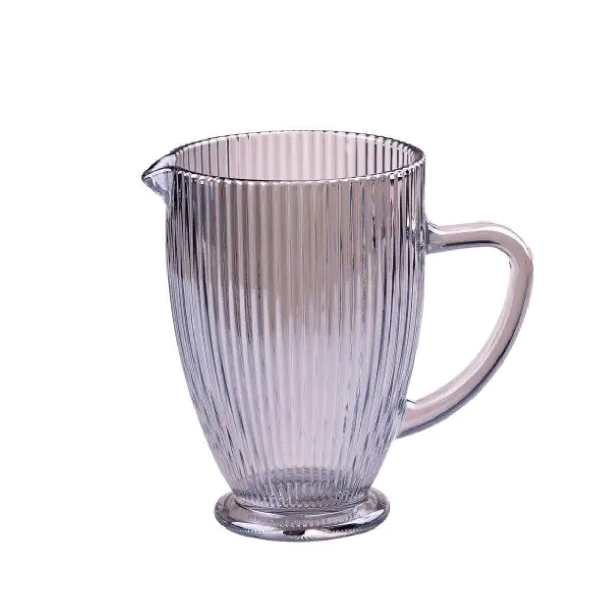 Кувшин для напитков ребристый из толстого стекла 1,2 л голубой (HP7118BL)