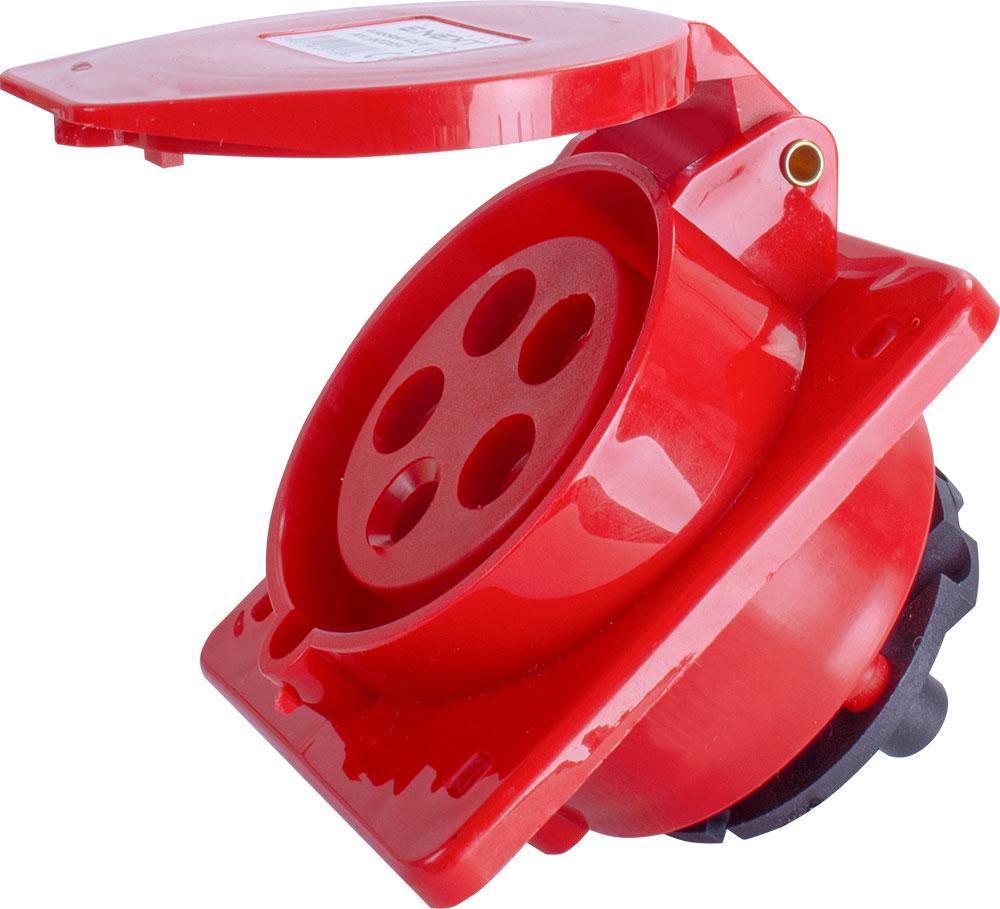 Силова розетка E.NEXT e.socket.pro.5.16.wall 3P+N+PE 16А 380 В вбудована IP44 Червоний (p012014)