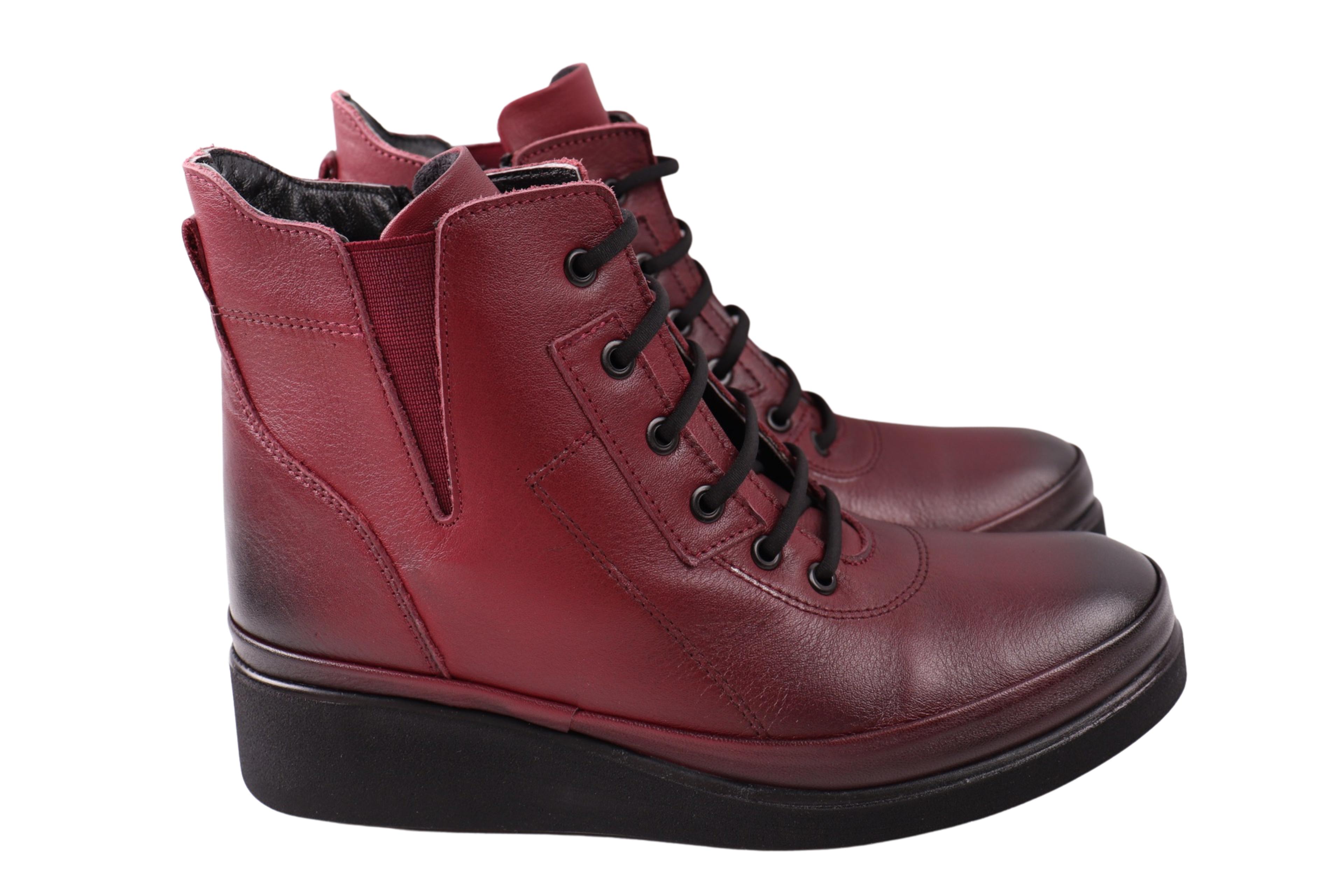 Ботинки женские Kesim натуральная кожа р. 41 Бордовый (176-23DHC)