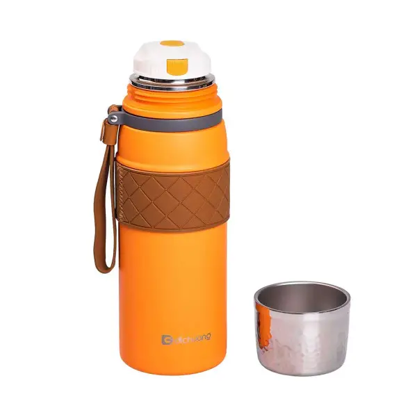 Термос із сітчком YIWU з нержавіючої сталі з кришкою фліп топ 700 мл Помаранчевий (147-107-HP-14-7O) - фото 2 Термос із сітчком YIWU з нержавіючої сталі з кришкою фліп топ 700 мл Помаранчевий (147-107-HP-14-7O) - фото 2