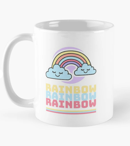 Чашка керамическая с принтом "Rainbow" Радуга 330 мл Белый (ПН224Ч)
